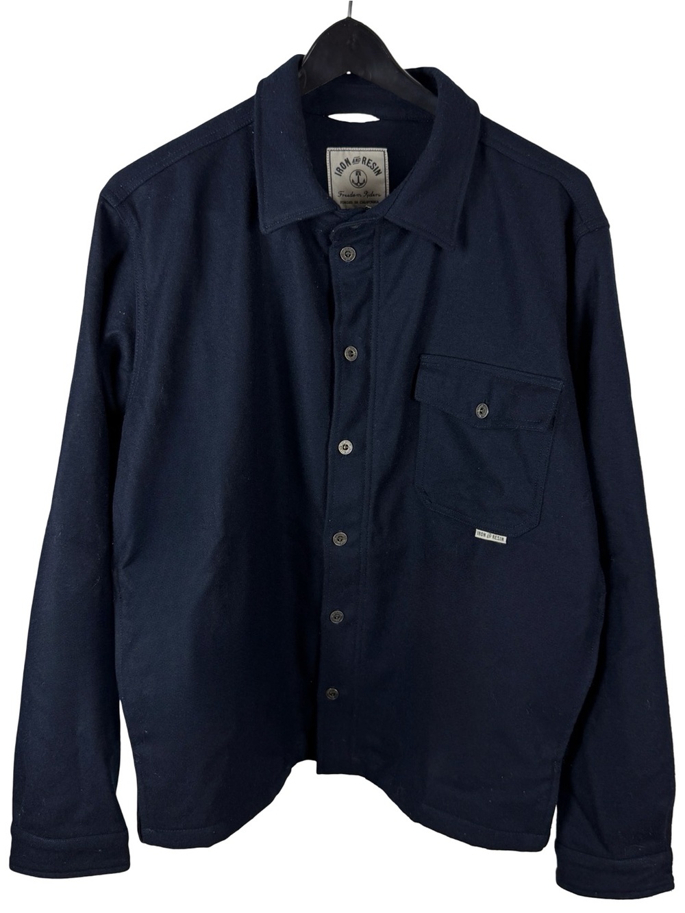 Mens Iron & Resin Handmade In USA Wool Button Down Shirt Jacket Size M